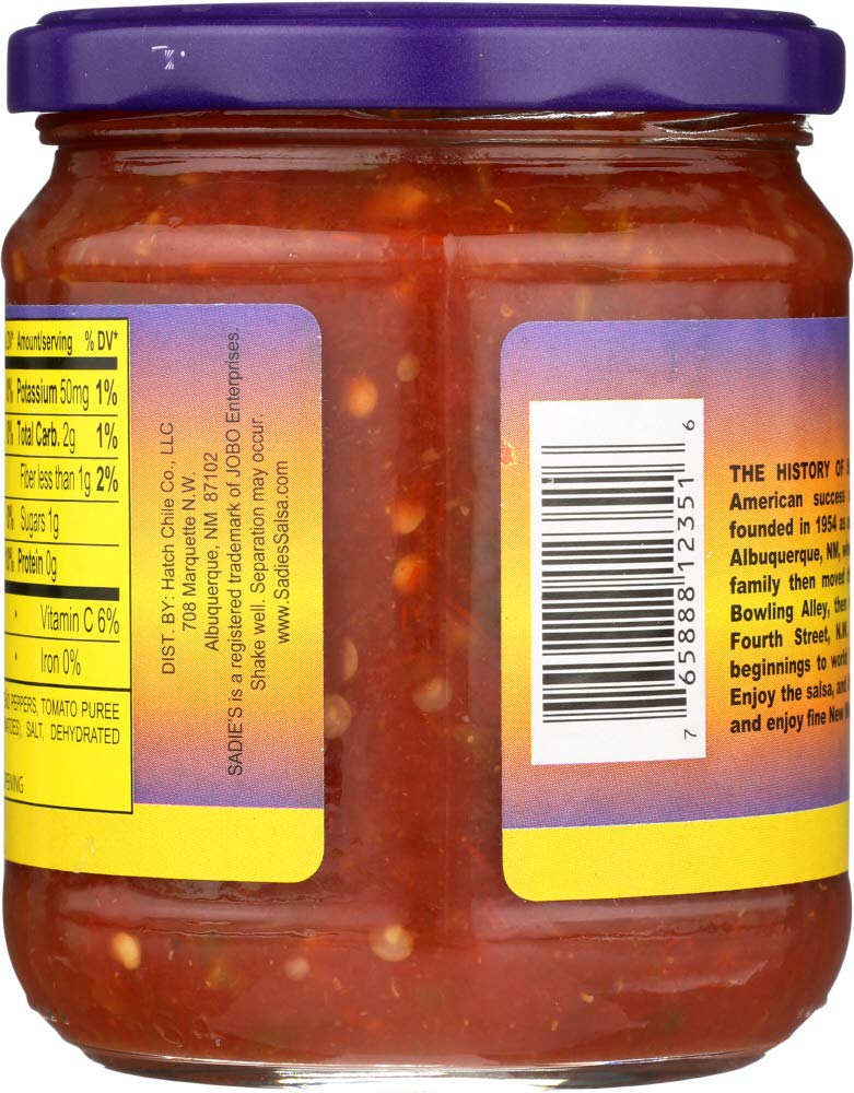 SADIES Not as Hot Salsa, 16 OZ