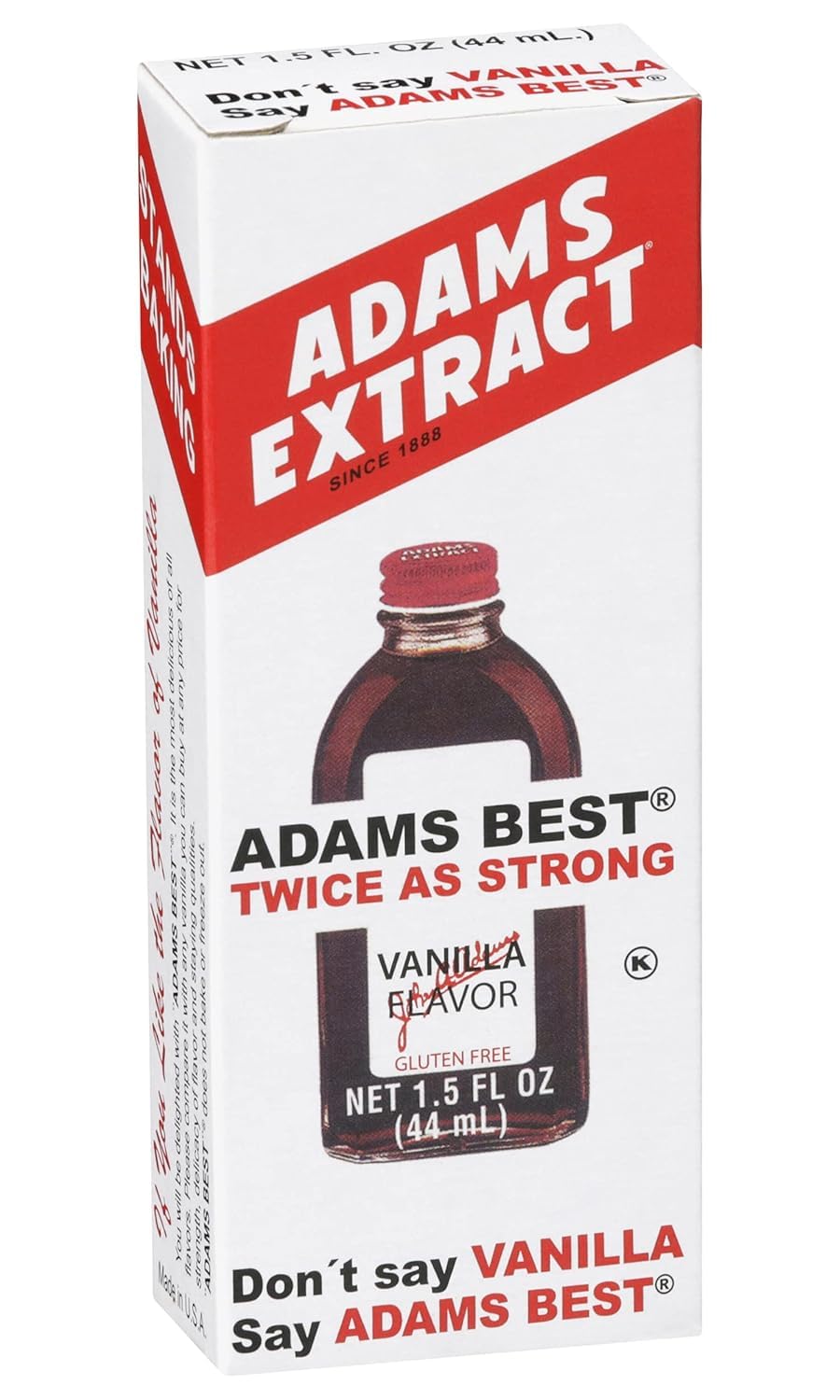 Adams Best Twice as Strong Vanilla 4oz Glass Bottle (Pack of 3)