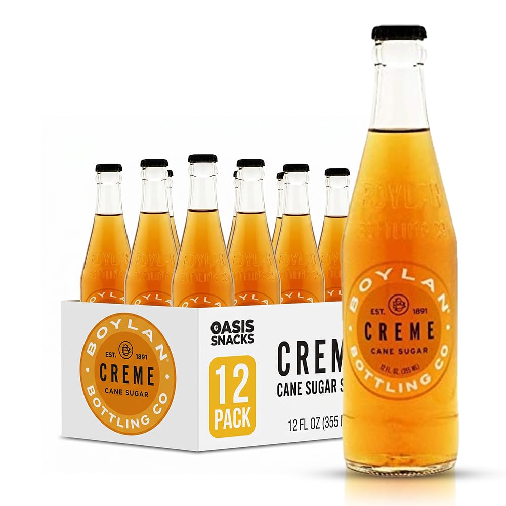 Boylan Bottling Pure Cane Sugar Soda Pop, Cream Soda, 12 oz Glass Bottles (Pack of 12)