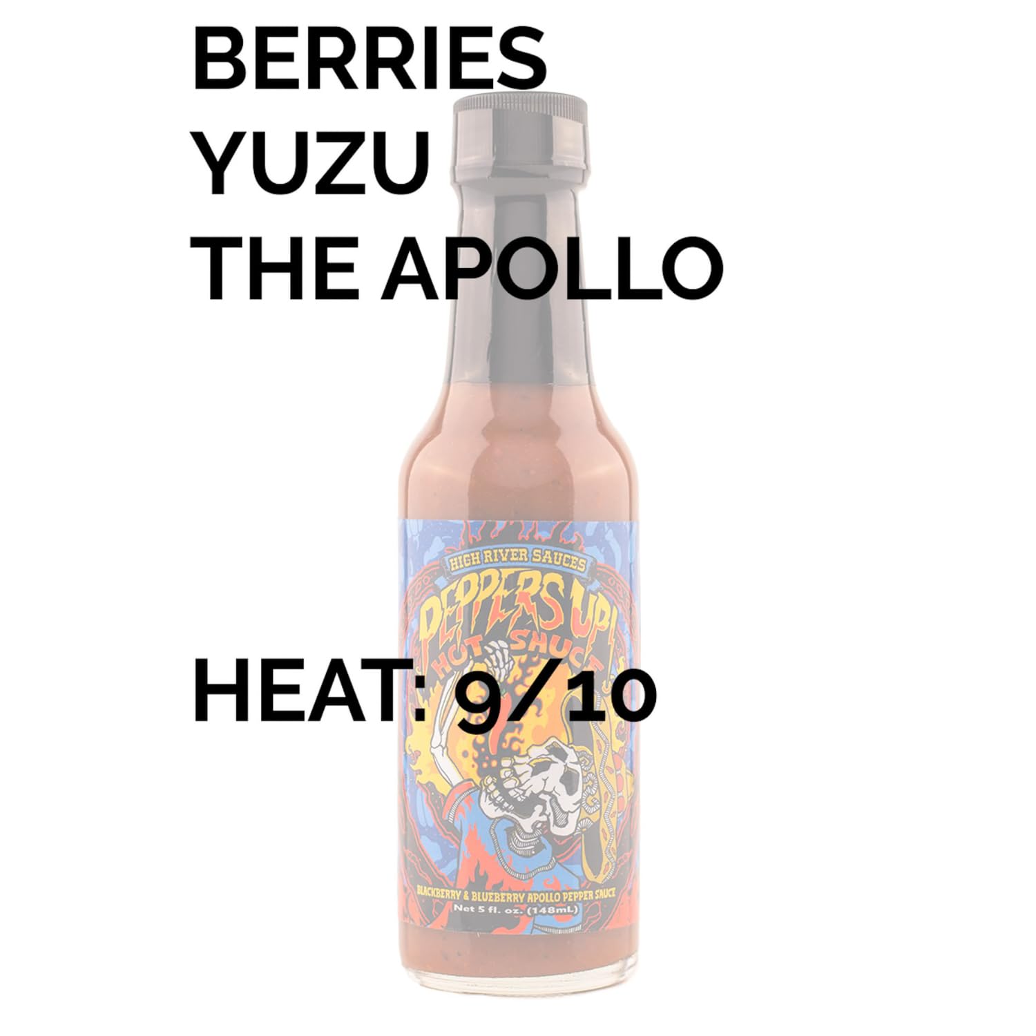 Heatonist Peppers Up! By High River Sauces, Firey Hot Sauce With Flavors of Apollo Pepper Mash, Yuzu & Apple Cider Vinegar, Made With All Natural