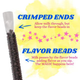 Peppa Pig Magically Flavored Dip & Sip Milk Straws - Chocolate & Strawberry Flavor | Fun Magic Straws for Kids, Drinks & Cereal | | Sweet Party Treats