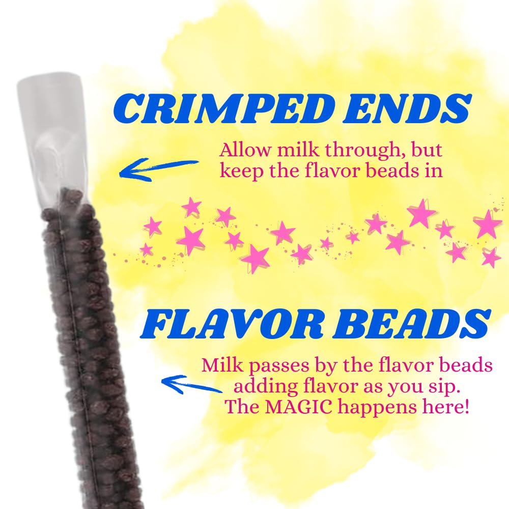 Sonic The Hedgehog Magically Flavored Dip & Sip Milk Straws - Chocolate, 4-Pack Bundle (20 Straws) Milk Flavoring Sipping for Kids, Drinks & Cereal |