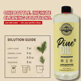 Renegade Cleaning Products Pine Oil 80 Concentrated Floor & Surface Cleaner - Multi-Purpose Pine Scent Degreaser for Home & Commercial Use (32 OZ)
