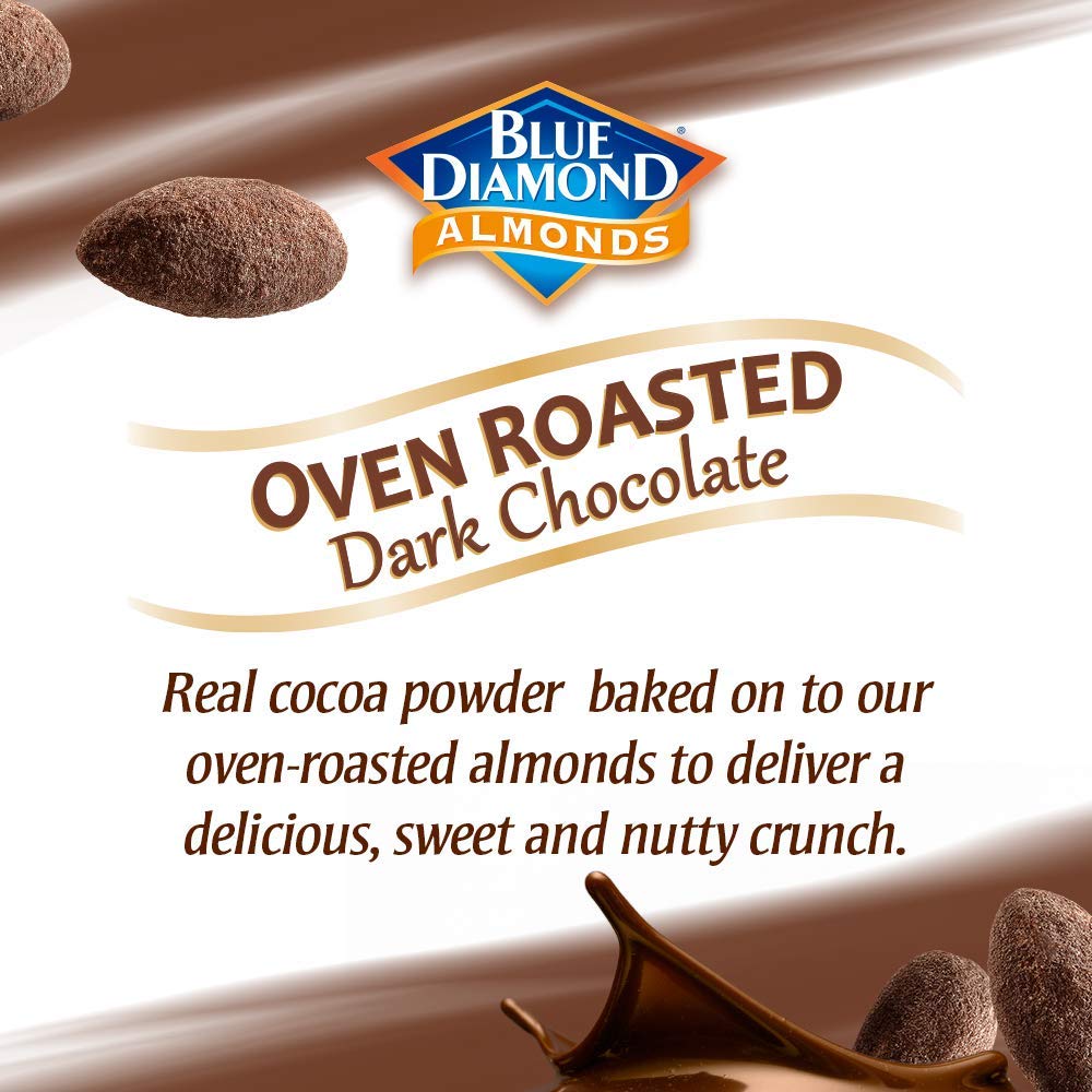 Blue Diamond Almonds, Oven Roasted Dark Chocolate Flavored Snack Nuts Perfect for Snacking, On-the-go, Lunches and More, 40 oz.