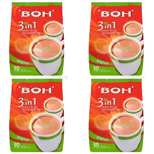 4 Pack BOH Original 3 in 1 Instant Tea Mix Imported from Malaysia (4 x 30 Sachets)