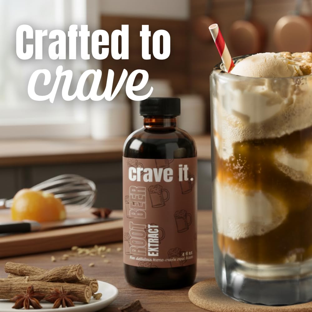 Crave It 4 Ounce Root Beer Extract - Easiest Homemade Root Beer, Makes 4 Gallons - 2 Pack