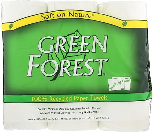 Green Forest Paper Towels, Size Your Own, White, Regular Roll - Regular Roll - 6 pk