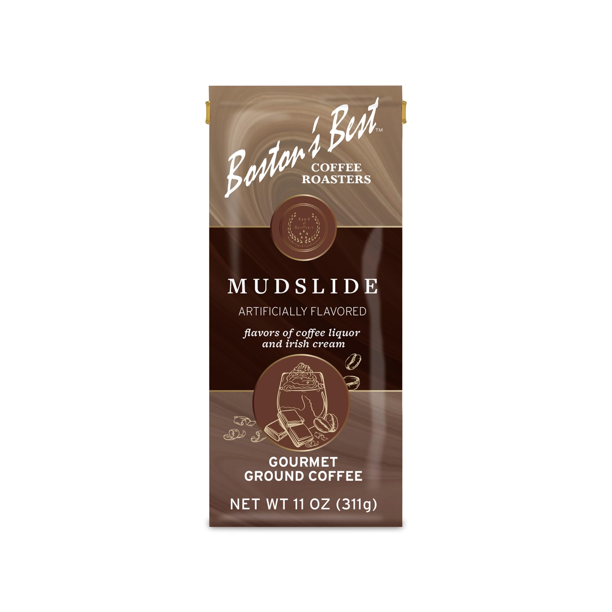 Boston’s Best - Mud Slide Flavored Delicious Gourmet, Premium Ground Coffee, 11 oz. / 311g Bag