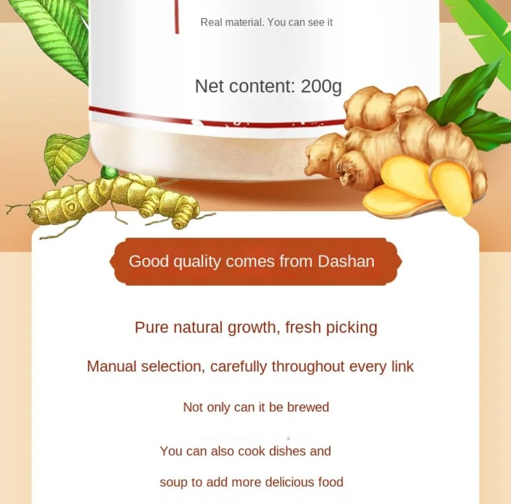 Zercumm Food Grade Ginger Powder Dry Ginger Powder 200G Small Ginger Powder Pure Ginger Powder Ginger Powder