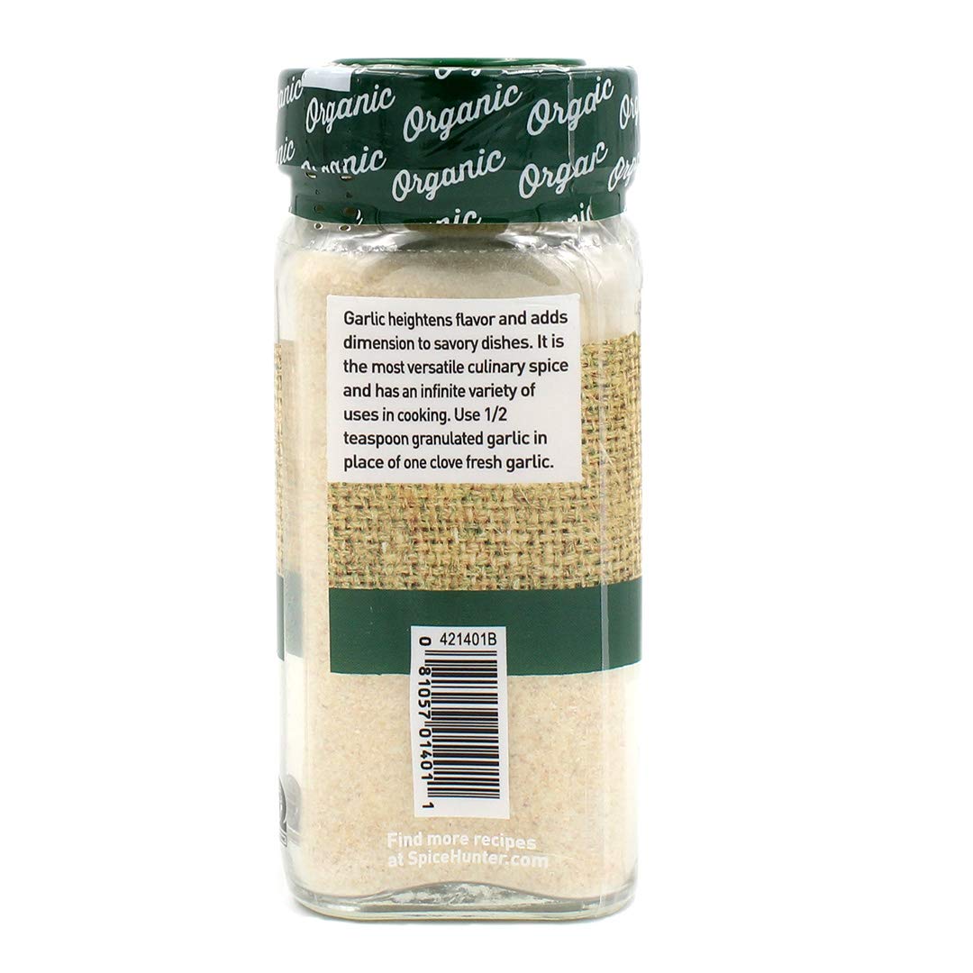 The Spice Hunter Garlic, Granulated, Organic, 2.2-Ounce Jar