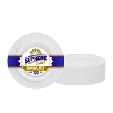 Supreme Select Disposable Paper Plates in Bulk [Set of 100 | 6 inch] Uncoated White Large Plate - Ideal for Birthday Parties, Weddings, Thanksgiving