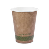 Vegware Compostable Disposable 8oz Coffee Cups, Case of 1000, Single Wall Kraft Hot Paper Cup, Lined, Sustainable Board With a Plant Based PLA Lining