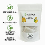 Blentolia Dried Lemon Peel - 30 Herbal Tea Bags - Caffeine-Free, Zesty & Refreshing Citrus Infusion - Natural Antioxidant & Digestive Support