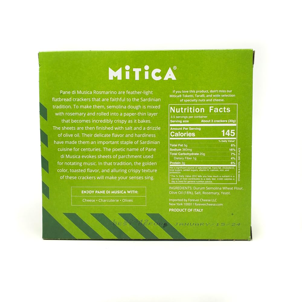 Mitica Pane Di Musica Rosemary Crackers, 3.52 OZ