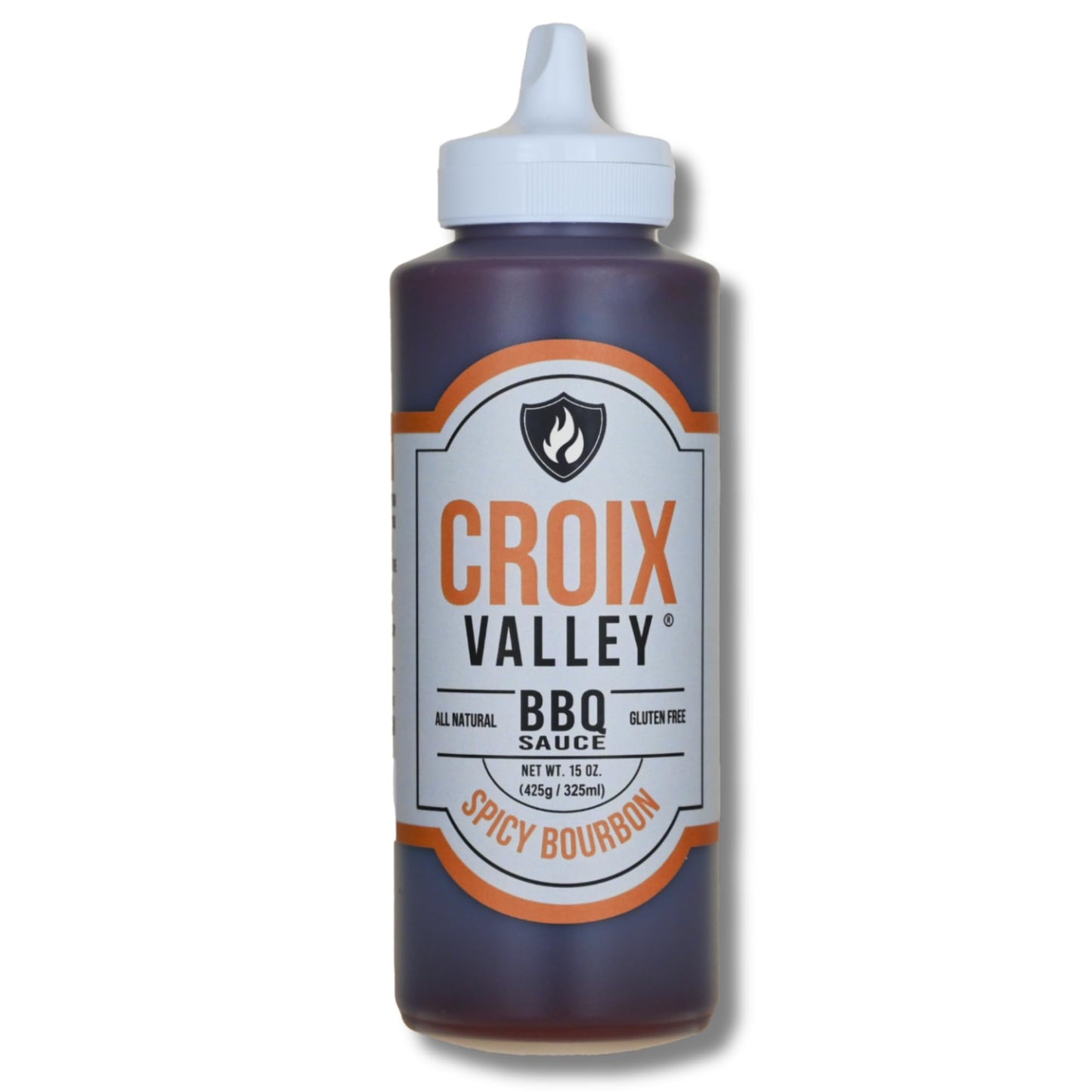 Croix Valley Spicy Bourbon BBQ Sauce - 3 Pack (11 oz Plastic Bottles) - Rich Bourbon Warmth with Bold Heat - Gluten-Free, No MSG, No High Fructose