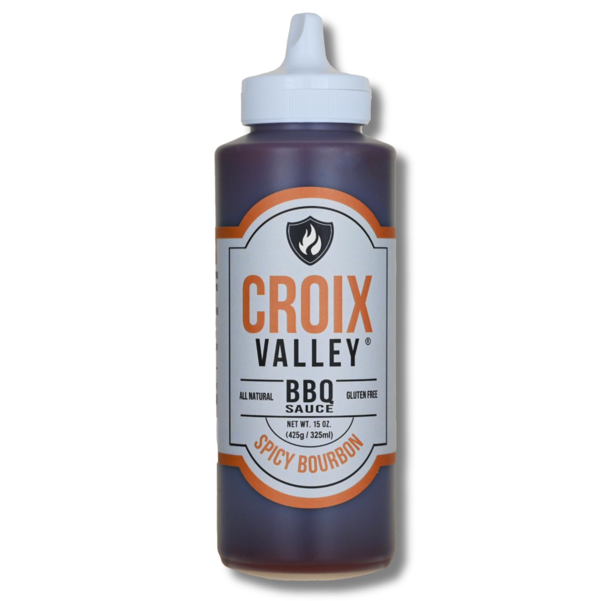 Croix Valley Spicy Bourbon BBQ Sauce - 3 Pack (11 oz Plastic Bottles) - Rich Bourbon Warmth with Bold Heat - Gluten-Free, No MSG, No High Fructose