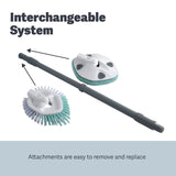 Casabella Tub and Tile Brush with 28 Inch Extendable Handle and Scrubber Pad