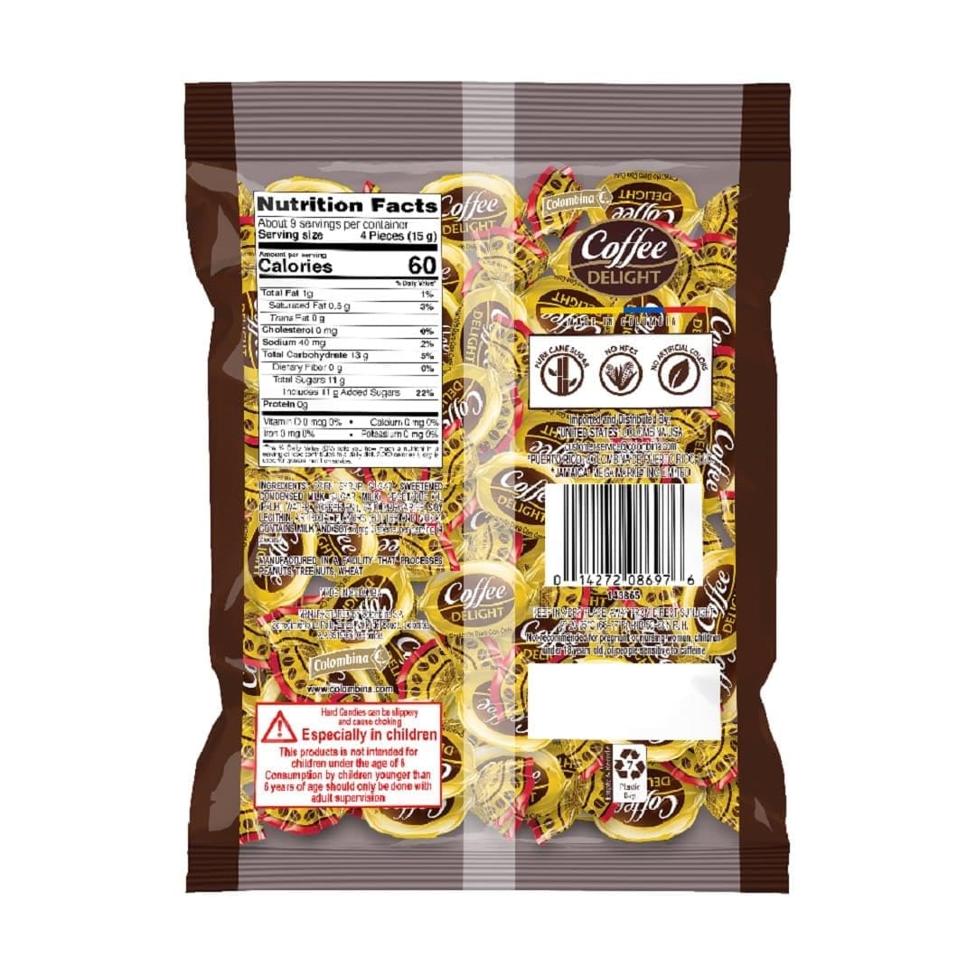 Colombina Coffee Delight Hard Candy, Gluten-Free Coffe?-Flavored Candies Made w/Authentic Colombian Coffee, 2 Pack (200 Count)