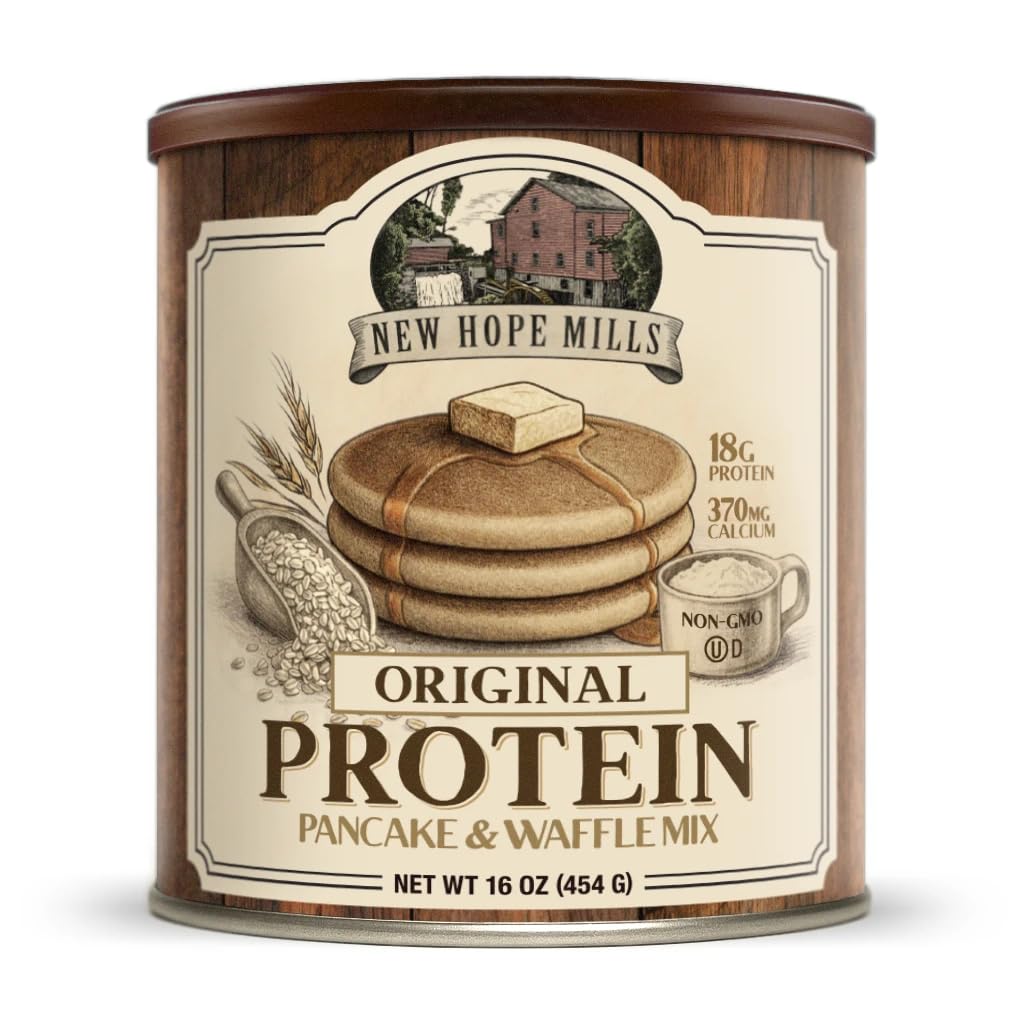 New Hope Mills Original Protein Pancake & Waffle Mix, Non-GMO, 18g Protein, Kosher, Easy Breakfast Mix, 16 oz