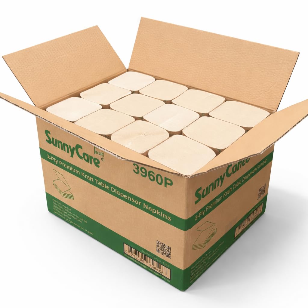 SunnyCare #5960P V-Fold Kraft Paper Dispenser Napkin 6000/cs