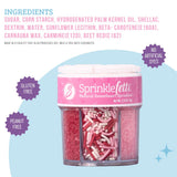 Sweets Indeed Valentines Dye Free Sprinkles | Red & Pink Sanding Sugar with Red White Pink Jimmies Mix | Baking & Decorating | No Artificial Dyes |