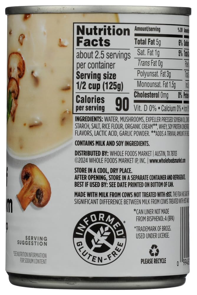 365 by Whole Foods Market, Condensed Cream of Mushroom Soup, 10.5 Ounce