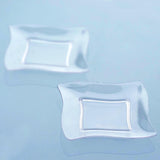 TABLECLOTHSFACTORY 120 Pcs - Clear 3" x 3" Stylish Mini Wave Disposable Plastic Dessert Plate