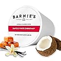 Barnie's Coffee Santa's White Christmas Single Serve Coffee Pods with Coconut, Vanilla, and Caramel Flavors, Medium Roast Arabica Coffee Beans