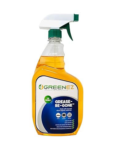 GREENEZ GREASE-BE-GONE | Citrus-Powered Kitchen Degreaser Spray | Dissolves Baked-On Grease & Oil | Pure & Safe Formula for Ovens, Stoves, Air Fryers