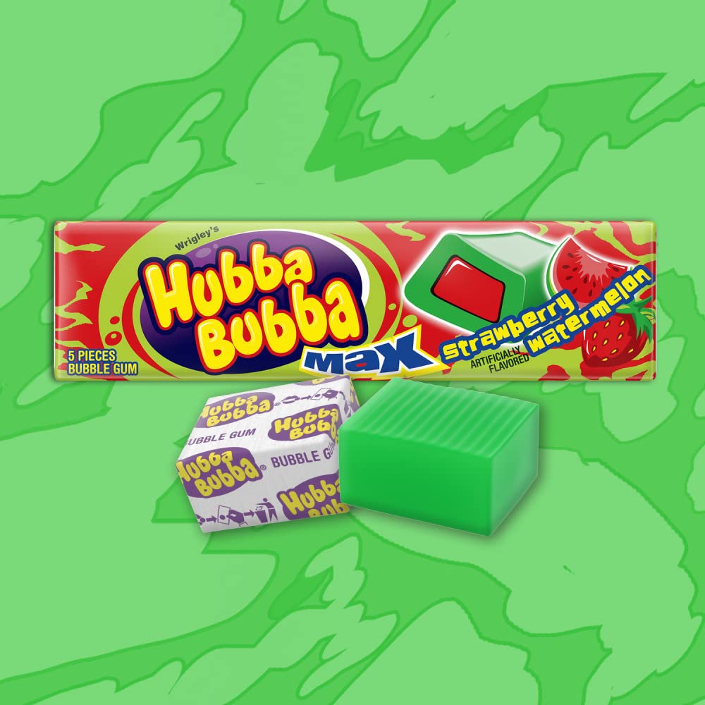 Hubba Bubba HUBBA BUBBA Max Strawberry Watermelon Bubble Gum 5 Piece Pa, 5 CT