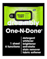 Dreambly Natural Laundry Detergent Sheets for Washer and Dryer, Organic Hypoallergenic 6-in-1 Detergent, Stain Remover, Whitener, Brightener, Fabric