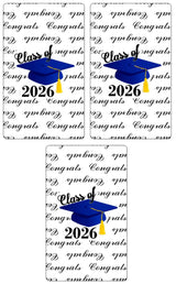 60 Graduation Cap Party Class of 2026 Miniatures Candy Bar Wrapper, (Set of 60) Mini Candy Chocolate Bar Stickers, Labels, Candy Not Included, Color