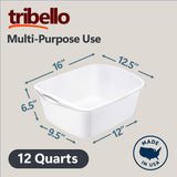 Tribello 2-Pack Dish Pans for Kitchen Sink, Plastic Tub Dishpan Wash Basin and Foot Bath for Soaking Feet, Wash Bucket for Washing and Storage