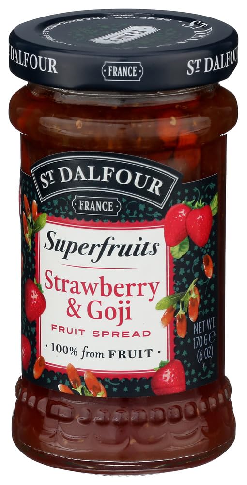 St Dalfour, Fruit Spread Superfruit Strawberry Goji, 6 Ounce