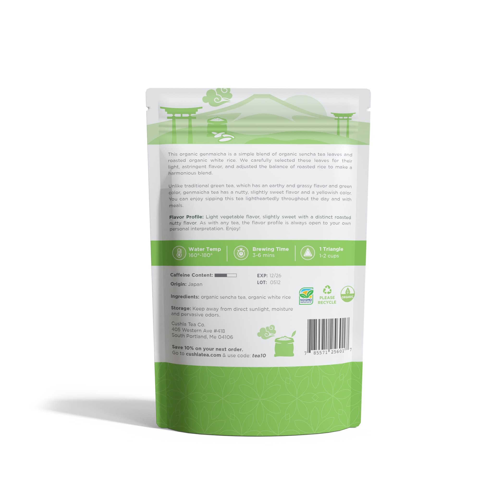 Genmaicha Green Tea with Premium Sencha & Roasted Rice - Japanese Genmai Cha 20 Tea Bags