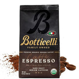 Botticelli Espresso Blend Ground CoffeeUSDA Organic, Medium Caffeine, Dark Roast 8.8oz