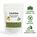 Blentolia Melissa Lemon Balm Leaf - Calming Herbal Tea - Caffeine-Free, 100% Natural - Soothing Lemon Flavor - Loose Leaf Herbal Infusion - 16g