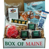 Box of Maine Candy Sweet Tooth Box - Moose Lollipop, Lobster Gummies, Maple Candy, Original Maine Needhams, Bixby Blueberry Bar, Bixby Chocolate