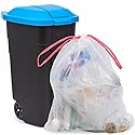 Jekiyo 13 Gallon Drawstring Clear Trash Bags, 120 Counts