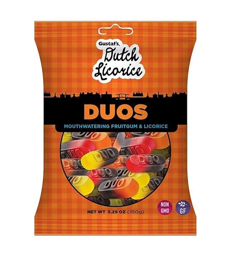 Gustaf’s Dutch Licorice Duos Gummy Candy, 5.29 oz bag