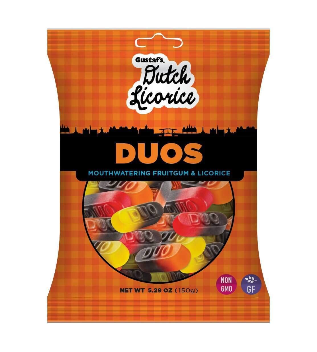 Gustaf’s Dutch Licorice Duos Gummy Candy, 5.29 oz bag