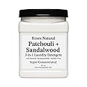 Roses Natural Patchouli + Sandalwood 3-in-1 Laundry Detergent Powder, 32 oz - Cleans, Softens & Removes Stains - Super Concentrated, All-Natural