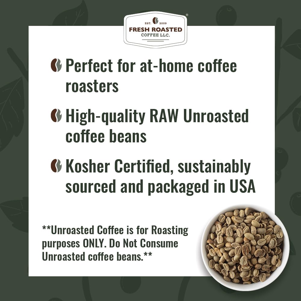 Fresh Roasted Coffee, Brazil Unroasted Green Coffee Beans for Home Roasting, Kosher, 5 lb (80 oz)