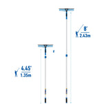 Unger Professional 2-in-1 Squeegee and Scrubber, 14” Window Cleaning Tool and 8’ Connect & Clean Pole, Essential Glass Supplies for Commercial