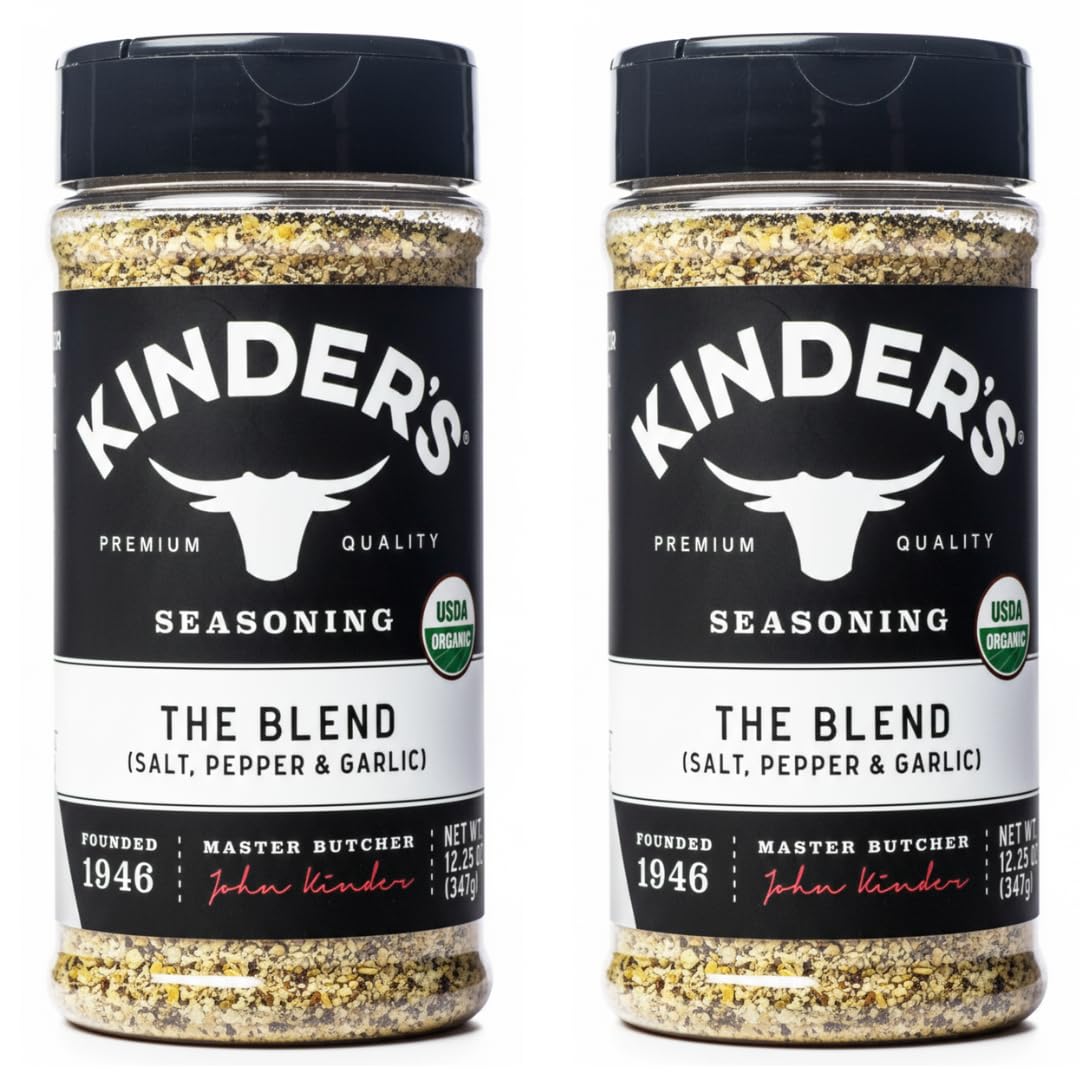 Knders Organic (2 Pack) The Blend Seasoning (Salt, Pepper & Garlic) 12.25 Oz (347g) | SPG All-Purpose Seasoning For Meat, Chicken, Veggies & BBQ