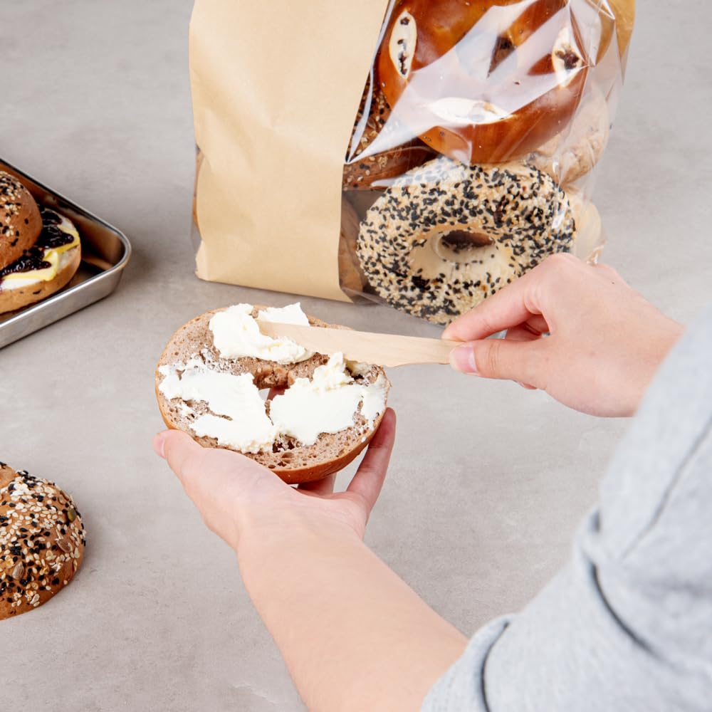 Restaurantware - Bag Tek 8.3 x 3.9 x 13.8 Inch Kraft Tin Tie Bags With Windows, 100 Resealable Bakery Bags With Windows - Flat Bottom, For Cookies or
