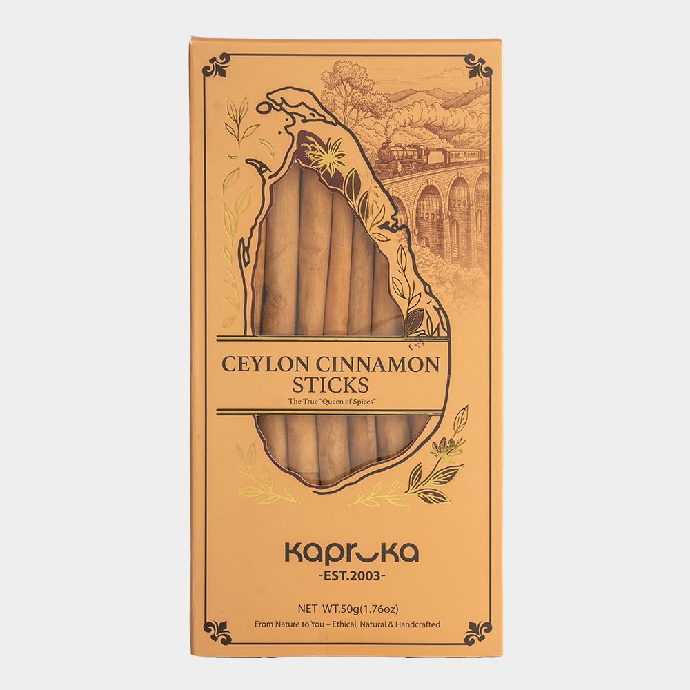 Organic Ceylon Cinnamon Sticks 50g | Organic Ceylon Cinnamon from Sri Lanka Premium Quality Cinnamon, Gluten-Free, GMO-Free Spice for Baking, Cooking