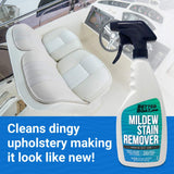 Better Boat Mold and Mildew Stain Remover 22oz Spray for Fabric Vinyl Tile Grout, Removes Mold Stains on Boat Seats Bathroom Shower Patio Furniture