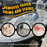 Booyah Clean Deck Cleaner - Works on Non-Skid and Flat Surfaces to Remove Grime, Stains, Fish Blood, Oil, Grease, Black Streaks, and Soot - Meets EPA