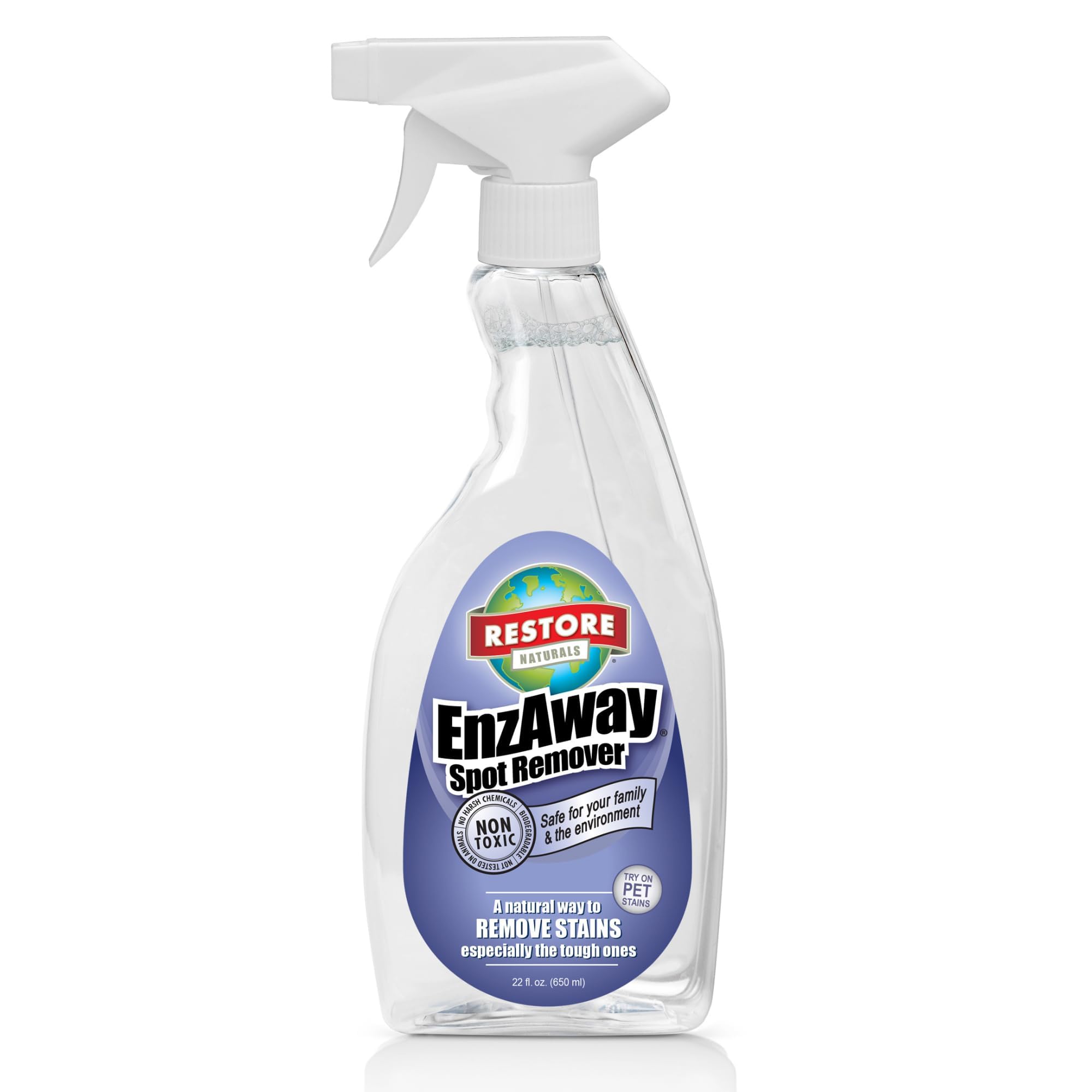 Restore Naturals Enzaway Stain Remover Spray - 22oz - Spot Cleaner for Clothes, Arm Pit Spot Remover for Clothes, Armpit Sweat Stain Remover - 1